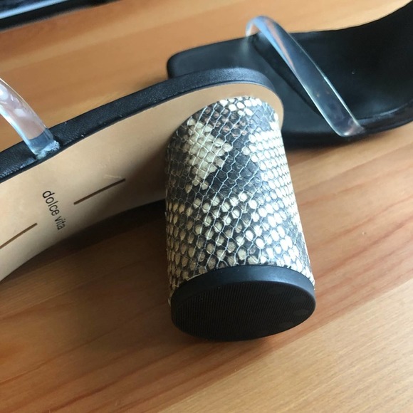 Dolce Vita Noles Heels in Black/Snakeskin/Crystal Size 9.5 - Picture 3 of 9